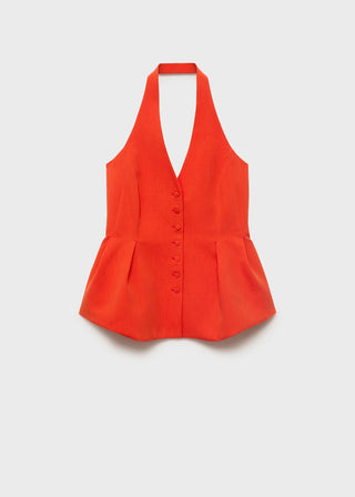 Chaleco Peplum con Cuello Halter