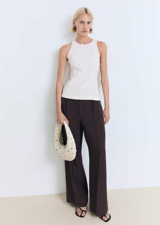 Blusa Cuello Halter con Tirantes Anchos