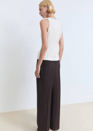 Blusa Cuello Halter con Tirantes Anchos