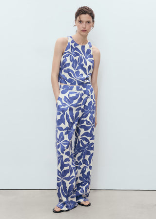 Blusa sin Mangas con Estampado Floral