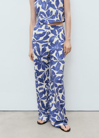 Pantalón Talle Medio con Estampado Floral