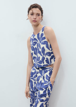 Pantalón Talle Medio con Estampado Floral