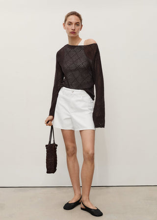 Shorts Denim Rectos Tiro Alto