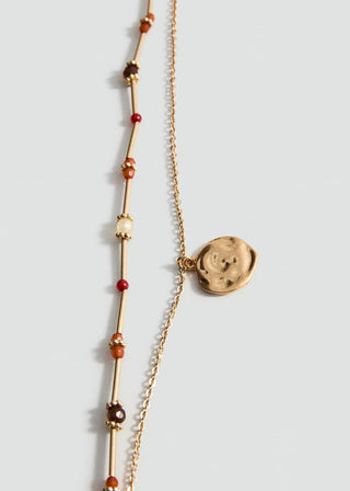 Collar Doble con Colgante Combinado