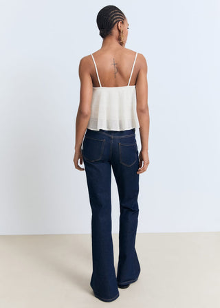 Blusa de Tirantes con Detalle Volante