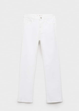 Jeans Rectos Talle Alto con Bolsillos