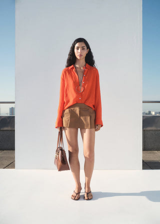 Camisa Oversize con Efecto Arrugado