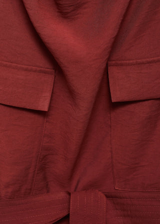 Blusa con Cuello Drapeado y Cinturón