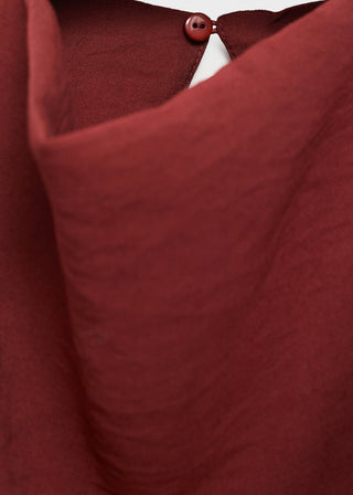 Blusa con Cuello Drapeado y Cinturón