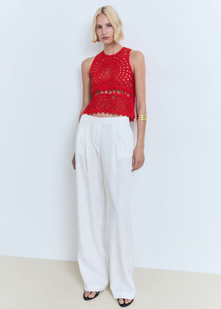 Blusa Cuello Halter de Crochet