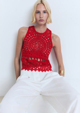 Blusa Cuello Halter de Crochet