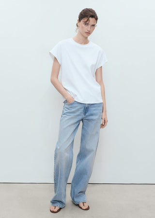 Camiseta Cuello Redondo de Algodón