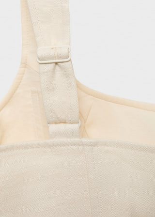 Vestido de Lino con Detalle de Pliegues