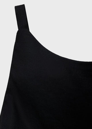 Vestido sin Mangas Drapeado de Lino