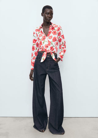 Camisa Manga Larga con Estampado Floral