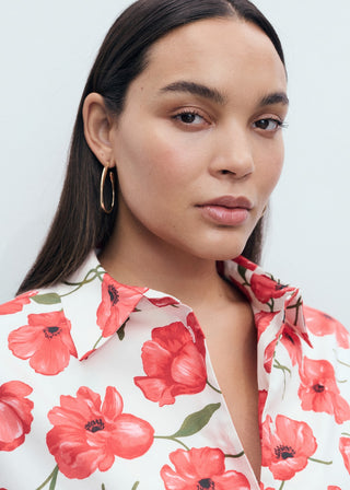 Camisa Manga Larga con Estampado Floral