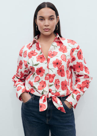 Camisa Manga Larga con Estampado Floral
