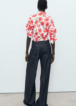 Camisa Manga Larga con Estampado Floral