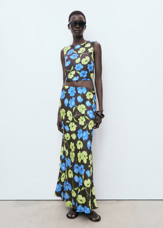 Blusa con Espalda Descubierta Estampado