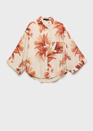 Camisa Manga Larga con Estampado de Palmera