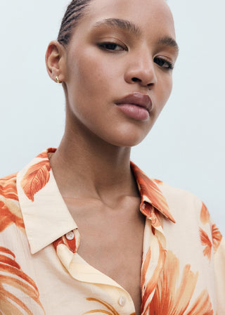 Camisa Manga Larga con Estampado de Palmera