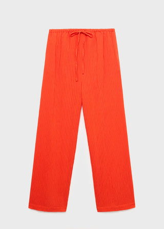 Pantalón Recto Efecto Arrugado.