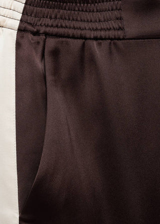 Pantalón de Satén con Raya a Contraste
