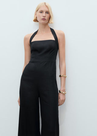 Enterizo con Cuello Halter de Lino.