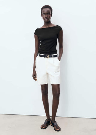 Blusa Manga Corta con Espalda Abierta