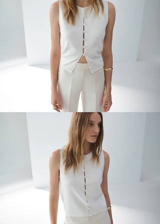 Chaleco de Punto con Botones.