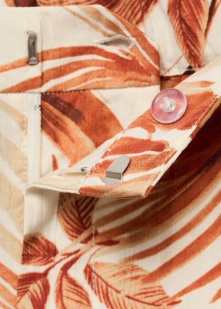 Pantalón Recto con Estampado de Palmeras.