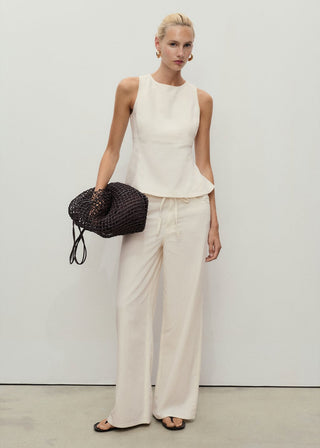 Blusa Denim Corte Peplum.