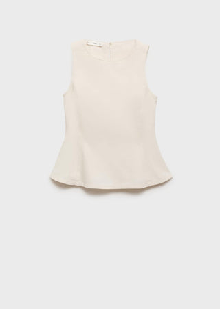 Blusa Denim Corte Peplum.