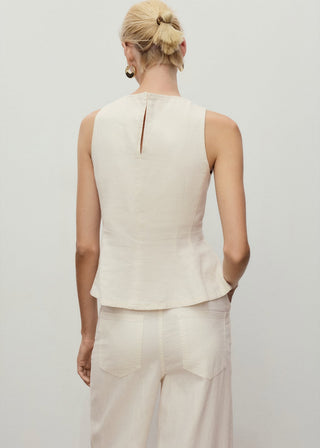 Blusa Denim Corte Peplum.