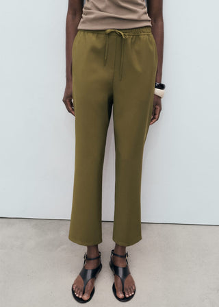 Pantalón Crop con Cintura Elástica