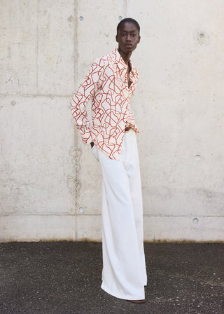 Camisa Manga Larga con Estampado Abstracto