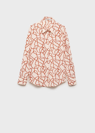 Camisa Manga Larga con Estampado Abstracto