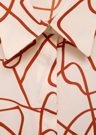 Camisa Manga Larga con Estampado Abstracto