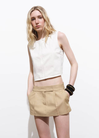 Blusa Crop Denim con Hebilla