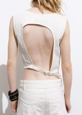 Blusa Crop Denim con Hebilla