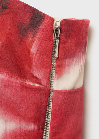 Blusa Bandeau con Estampado Floral