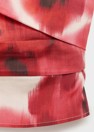 Blusa Bandeau con Estampado Floral