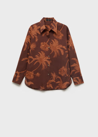 Camisa Manga Larga con Estampado de Palmeras.