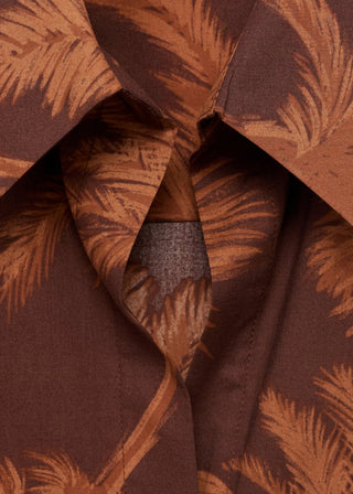 Camisa Manga Larga con Estampado de Palmeras.