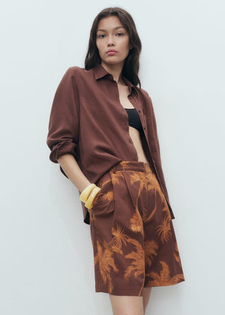 Bermudas con Estampado de Palmeras.
