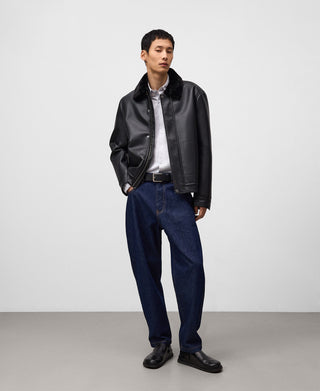 Jeans Barrel Talle Alto con Bolsillos