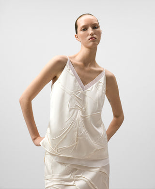 Blusa de Tirantes con Tejido Efecto Arrugado