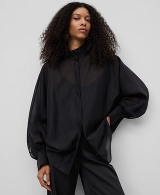 Camisa Manga Larga Semitransparente