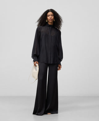 Camisa Manga Larga Semitransparente