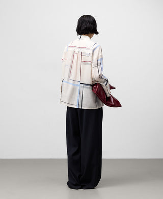 Camisa Oversize con Estampado Rayas